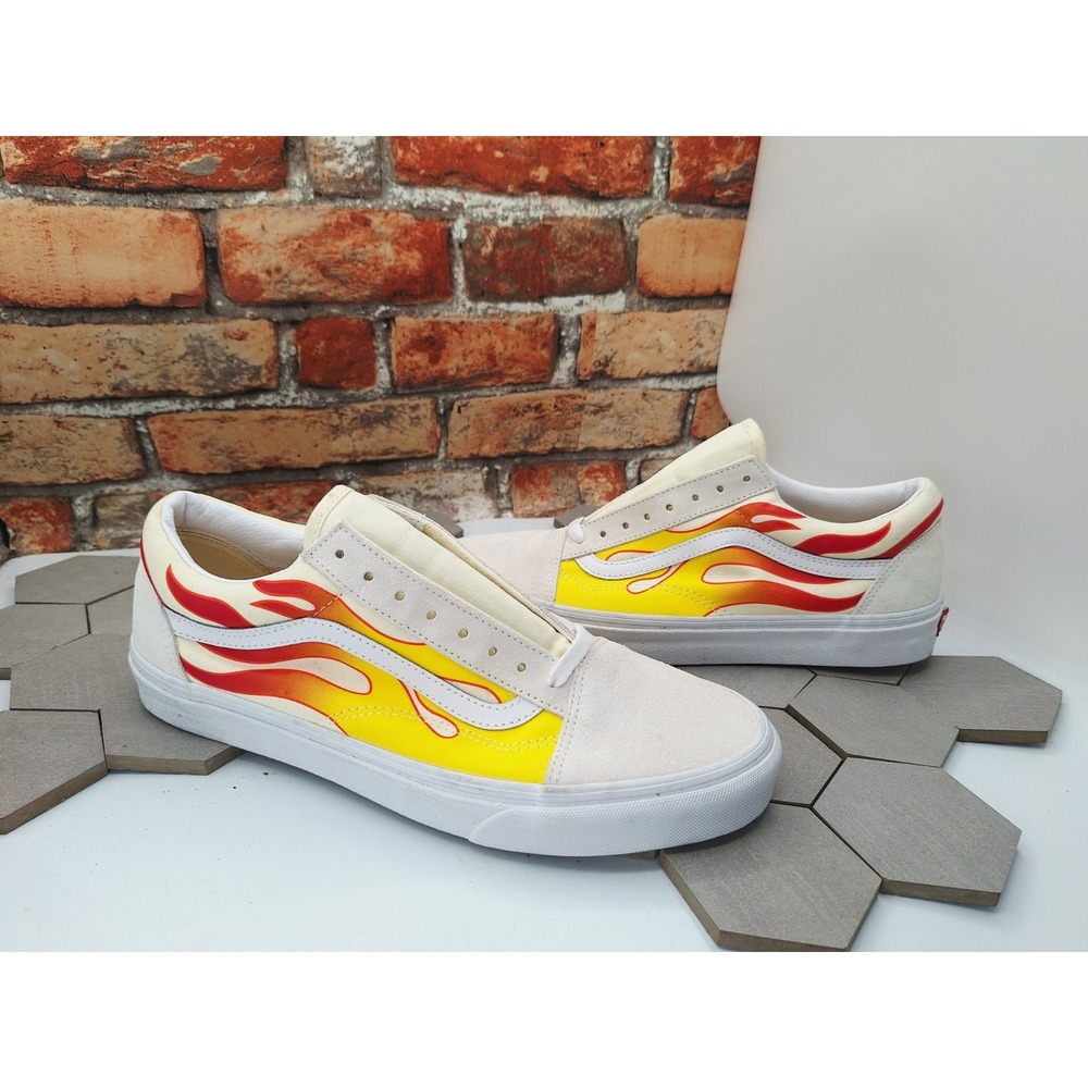 Vans Old Skool Flame White Cream Red Yellow Men Size 11 (2020 Release) Nwb Rare